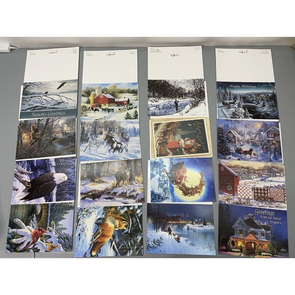 Leanin Tree Christmas Holiday Cards 32 Assortment Animals Scenic No Envelopes - Picture 2 of 2